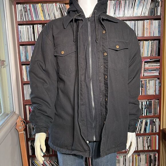 Dakota WorkPro Series Men's Sherpa Lined Hooded Duck Work Shirt Jacket - Picture 9 of 14